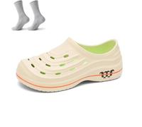 Armadillo Chef Shoes for Men and Women,Slip Resistant Waterproof Kitchen Shoes, Lightweight Professional Kitchen Work Shoes (Beige-B, Adult, Men, 6, Numeric, UK Footwear Size System, Medium)