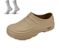 Armadillo Chef Shoes for Men and Women,Slip Resistant Waterproof Kitchen Shoes, Lightweight Professional Kitchen Work Shoes (Khaki-A, Adult, Men, 6, Numeric, UK Footwear Size System, Medium)