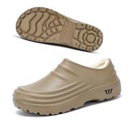 Armadillo Clogs, Armadillo Chef Shoes for Women Men, Non Slip Comfort Clogs Kitchen Nurses Work Shoes for Winter(Khak-a,43)