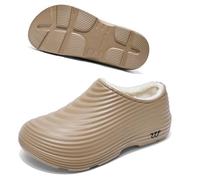 Armadillo Clogs, Armadillo Chef Shoes for Women Men, Non Slip Comfort Clogs Kitchen Nurses Work Shoes for Winter(Khaki-b,44)
