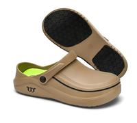 Armadillo Clogs, Armadillo Chef Shoes Unisex Wateriproof Non-Slip Oil Resistant Kitchen Nurses Work Shoes for Women Men(Brown,41-42)