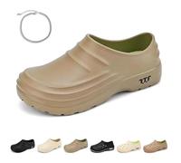 Armadillo Clogs for Women Men Armadillo Chef Shoes Lightweight Safety Comfort Kitchen Garden Hospital Office (Khaki B, Adult, Men, 8, Numeric, UK Footwear Size System, Medium)