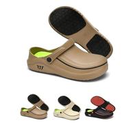 Armadillo Clogs, Unisex Armadillo Chef Shoes Non-Slip Oil Resistant Kitchen Work Clogs, Waterproof Safety Shoes for Women Men(Brown,37-38)