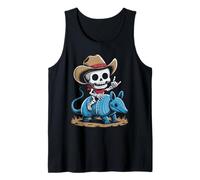 Armadillo Cowboy Skeleton Halloween Tank Top