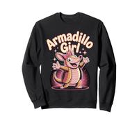 Armadillo Girl Womens Cute Cartoon Texas Wildlife Design Sweatshirt