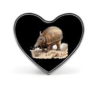 Armadillo in Desert Funny Lapel Pins Heart Button Brooch Badge Pin Hat Clothes Bag Jewelry for Men Women