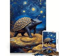 Armadillo-Turtle Hybrid Under Starry Night 1000 Piece Jigsaws for Teenagers Indoor Play Stress Less Family Game (50x75cm)