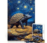 Armadillo-Turtle Hybrid Under Starry Night Puzzles for Adults 1000 Piece Mental Skill Sharp Cut Enjoyable Challenge Xmas Present (38x26cm)