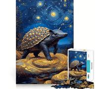 Armadillo-Turtle Hybrid Under Starry Night Puzzles for Adults 1000 Piece Mental Skill Sharp Cut Enjoyable Challenge Xmas Present (38x26cm)
