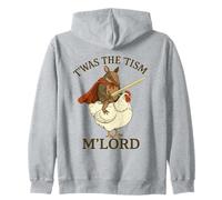 Armadillo Twas The Tism M'Lord Funny Autism Meme Knight Zip Hoodie