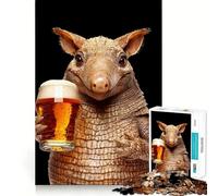 Armadillo with Beer 1000 Piece Jigsaw Puzzles for Teenagers Jigsaw Logic Fun Firm Cut Home Enjoyable Furniture Decor (38x52cm)