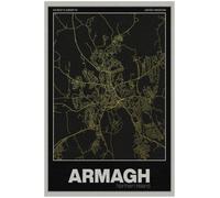Armagh Street Map Poster Print | Northern Ireland | Gold | A2