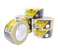ArmaKit Hazard Tape | 50mm wide (2") x 33m Length (Yellow/Black) 6 Pack - High Visibility Black and Yellow Diagonal Striped. Indoor/Outdoor All-Weather; Carpet, Tile, Wood, Stone, Concrete, Metal