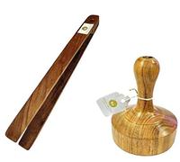 ARMAN SPOONS - BELIEVE IN QUALITY Royals chapati Making Sheesham Wood and Wooden Masher Serving Tong Set for Kitchen