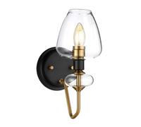 Armand 1 Light Wall Light Aged Brass Glass Shade Netlighting Yellow One Size