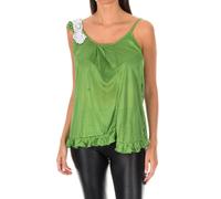 Armand Basi Womens thin strap top with ruffle BDM0426 - Green Rayon - Size Medium