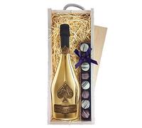 Armand de Brignac Brut Gold MV Champagne & Champagne Truffles, Wooden Box 75cl 12% abv