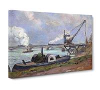 Armand Guillaumin La Seine in Paris Canvas Print | Gallery Wrapped 30mm Frame Wall Art | 20x14 inches | Ready to Hang | Modern Picture | Living Room Bedroom Lounge Office