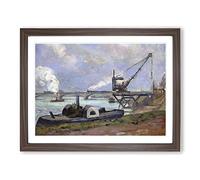 Armand Guillaumin La Seine in Paris Classic Painting Framed Print | A2 Walnut Framed Wall Art | Ready to Hang | Classic Historical Picture | Living Room Bedroom Lounge Office