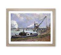 Armand Guillaumin La Seine in Paris Classic Painting Framed Wall Art Print, Ready to Hang Picture for Living Room Bedroom Home Office Décor, Oak A3 (46 x 34 cm)