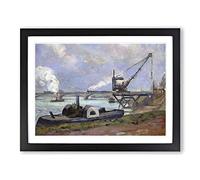Armand Guillaumin La Seine in Paris Classic Painting Framed Wall Art Print, Ready to Hang Picture for Living Room Bedroom Home Office Décor, Black A4 (34 x 25 cm)