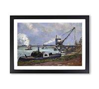 Armand Guillaumin La Seine in Paris Framed Print | A2 Oak Framed Wall Art | Ready to Hang | Modern Nature Picture | Living Room Bedroom Lounge Office