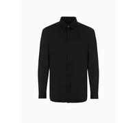 Armani Exchange Men's Smart Stretch Satin Casual Shirt, Black (Black 1200), XX-Large