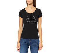 Armani Exchange Women's Strass Logo T-Shirt, Black (Black 1200), Medium