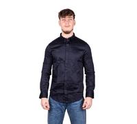 Armani Exchange Men's Smart Stretch Satin Casual Shirt, Blue (Navy 1510), Medium