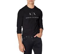 Armani Exchange Men's A|x Long Sleeve Logo Crew Neck T-Shirt, Navy, M