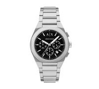 Armani Exchange A|X Chronograph Watch for Men; Men's Watch with Leather, Stainless Steel or Silicone Band, Silver/Black, Sync