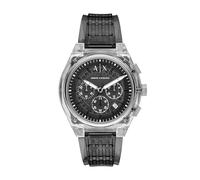 Armani Exchange A|X Chronograph Watch for Men; Men's Watch with Leather, Stainless Steel or Silicone Band, Clear/Gray, Sync
