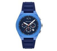 Armani Exchange A|X Chronograph Watch for Men; Men's Watch with Leather, Stainless Steel or Silicone Band, Blue Silicone, Sync