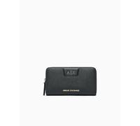 Armani Exchange A|X Women's Amelie, Gold Logo, Black, Travel Accessory- Travel Wallet Medium Size