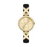 Armani Exchange A|X Women's Two-Hand Stainless Steel Watch, Black/Gold, Ava
