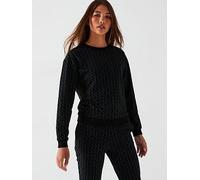 Armani Exchange All Over Ax Logo Sweat, Black, Size Xl, Women Black