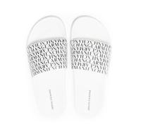 Armani Exchange All Over Logo White Sliders Sandals Slides Size UK 9 BNWT