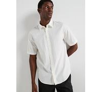 Armani Exchange All Over Monogram Short Sleeve Shirt, Off White, Size L, Men Off White