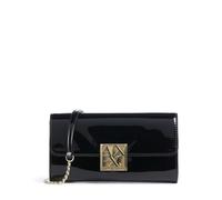 Armani Exchange Women's Amy Gold Logo Plate Wallet On-Chain, Black