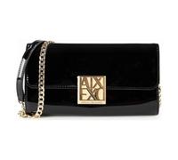 Armani Exchange Women's Amy Gold Logo Plate Wallet On-Chain, Black
