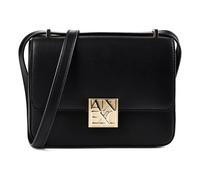 Armani Exchange Women's Amy Sustainable, Gold Logo Plate Crossbody Bag, Black