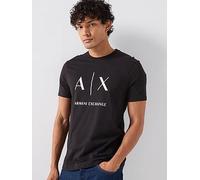 Armani Exchange AX Logo Print Slim Fit T-Shirt, Black, Size L, Men Black