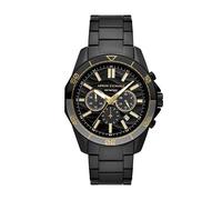 A|X Armani Exchange Dive-Inspired Sports Watch for Men with Stainless Steel or Silicone Band, Black/Gold Accents, Modern