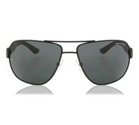 A X Armani Exchange Men's AX2012S Rectangular Metal Sunglasses, Satin Black