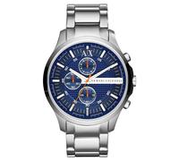 Armani Exchange Hampton Men's Quartz Watch with Blue Dial and Silver Stainless Steel Bracelet AX2155