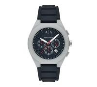 Armani Exchange Watch for Men, Quartz Chronograph Movement and 44mm Case Size with Silicone Strap, Slate Grey