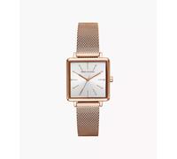 ARMANI EXCHANGE AX5802 LADIES Three-Hand Rose Gold-Tone Steel Square Watch
