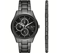 Armani Exchange Ax7154set Men's Black Stainless Steel Watch & Bracelet Gift Set