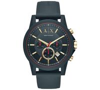 Armani Exchange Blue Dial Mens Silicone Strap Watch