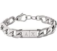 Armani Exchange Bracelet for Men CLASSIC, Length: 190MM+35MM, Width: 18MM, Height: 11.5MM Silver Stainless Steel Bracelet, AXG0077040